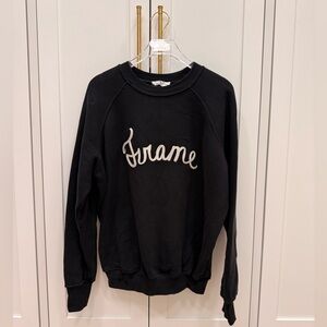 Frame Denim Black Old School Sweatshirt with Black